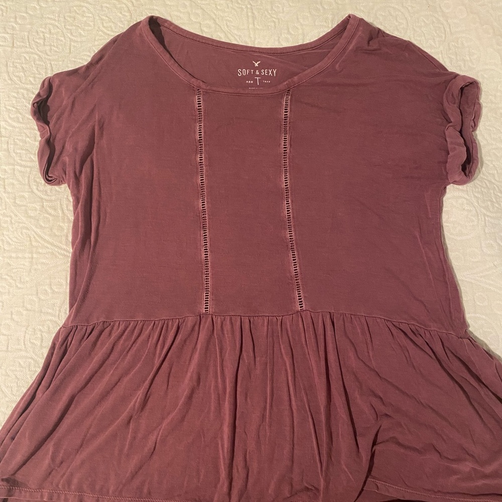Maroon/purple size xs aerie soft & sexy shirt